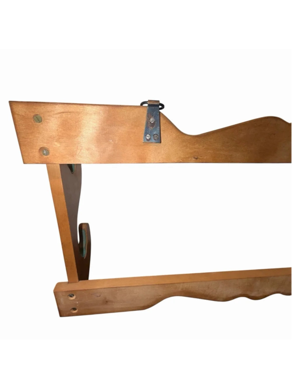 Vintage Dual Wall Hanging Display Rack w/Green Felt Multi Purpose Coat Rack
